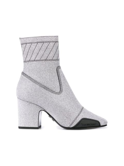 Off-White glitter ankle boots