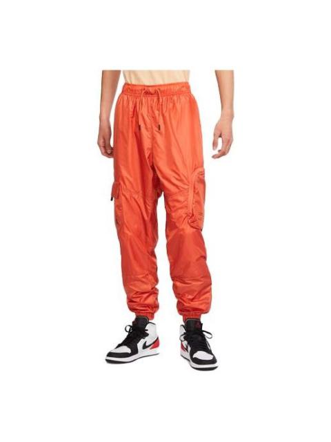 Men's Air Jordan Solid Color Big Pocket Breathable Woven Sports Pants/Trousers/Joggers Orange DM1866