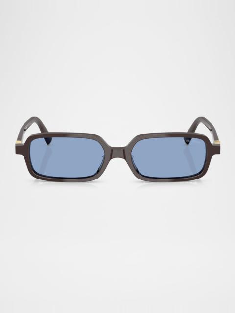 Miu Miu Logo Acetate Rectangle Sunglasses