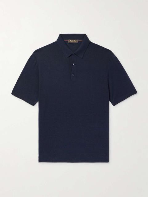 Slim-Fit Wool, Silk and Cashmere-Blend Polo Shirt