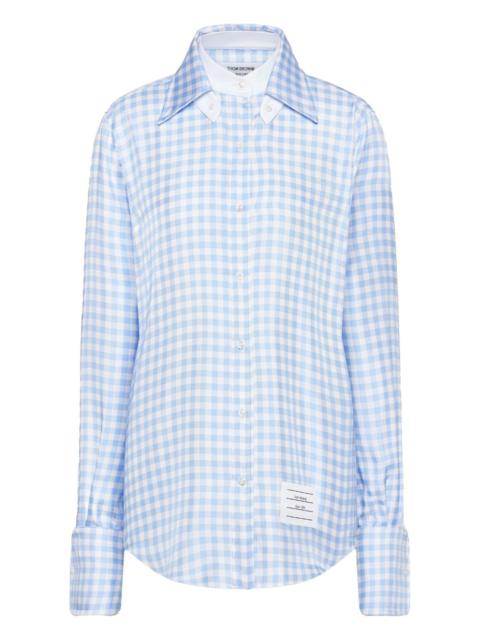 Thom Browne silk twill gingham-check shirt