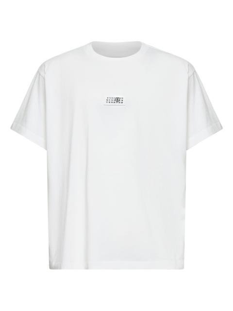 White cotton jersey numeric T-shirt