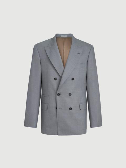 Brunello Cucinelli Virgin wool and silk lightweight hopsack one-and-a-half breasted blazer