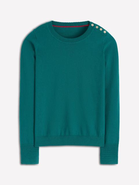 BODEN Briony Stitch Sweater-Drake Green