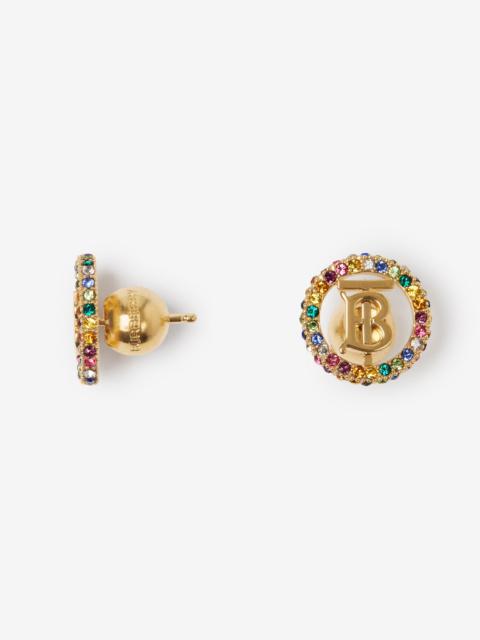 Burberry Gold-plated Monogram Motif Earrings