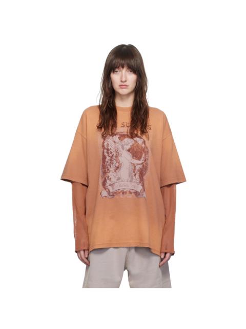 Orange Layered Long Sleeve T-Shirt