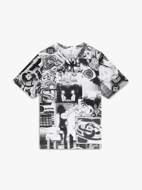 CASABLANCA Rave Collage Short Sleeve Mesh T-Shirt | Casablanca Paris