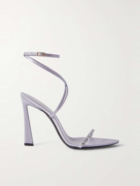 Crystal-embellished satin sandals