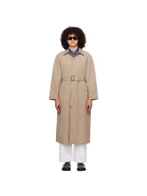 A.P.C. Beige Crinkled Trench Coat
