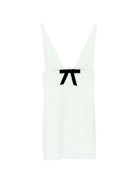 KIKI DE MONTPARNASSE bow V-neck dress