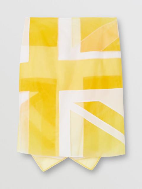 Burberry Flag Intarsia Tulle and Silk Skirt