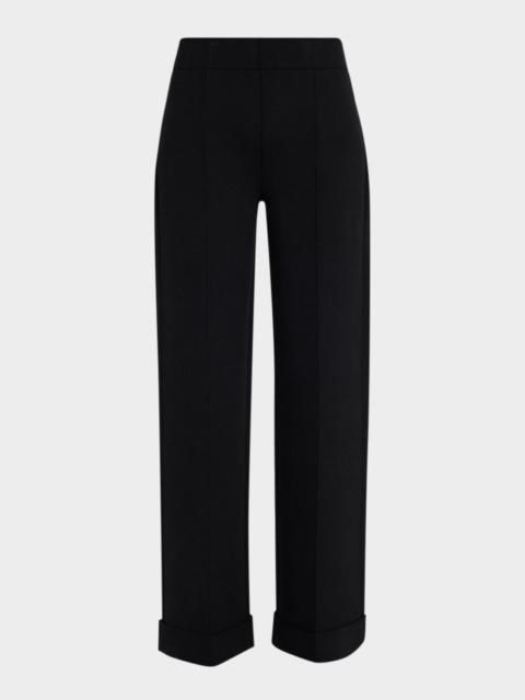 Lafayette 148 New York Thomas Cuffed Pintuck Straight-Leg Pants