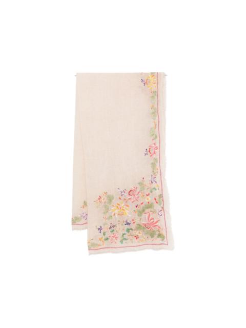 Faliero Sarti Gerbera floral-embroidered scarf