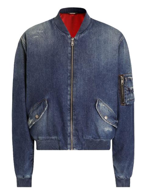 Dolce & Gabbana zip-up denim bomber jacket