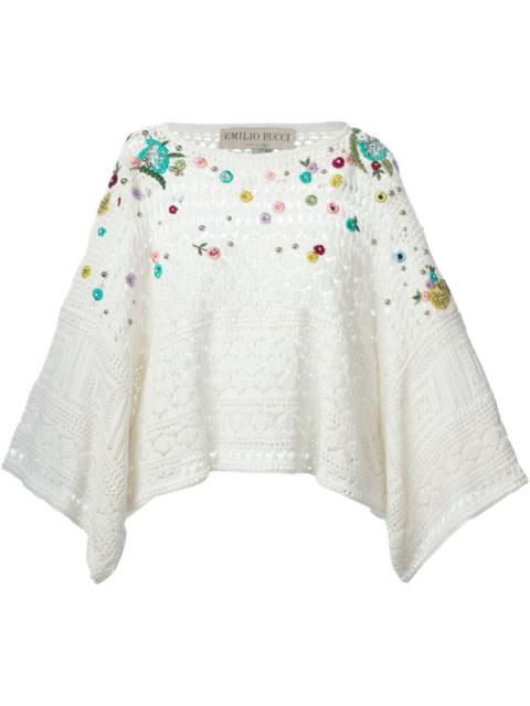 PUCCI embroidered crochet poncho