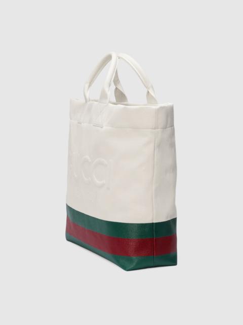 GUCCI Canvas tote bag with embossed detail