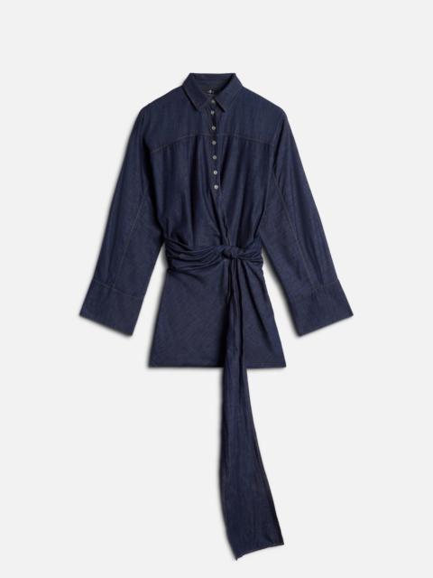 7 For All Mankind WAIST TIE DRESS in Denim Abyss