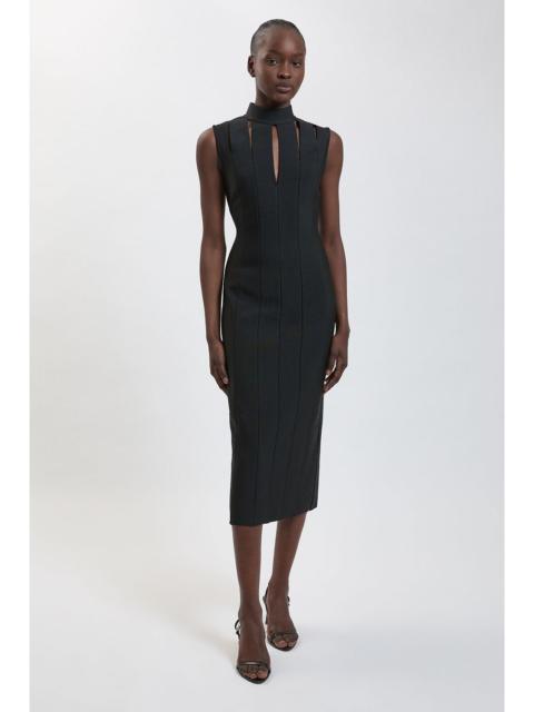 KAREN MILLEN Bandage Figure Form Cut Out Knitted Midi Dress