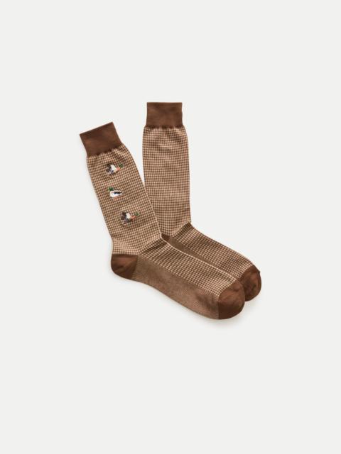 J.CREW Duck-houndstooth critter socks