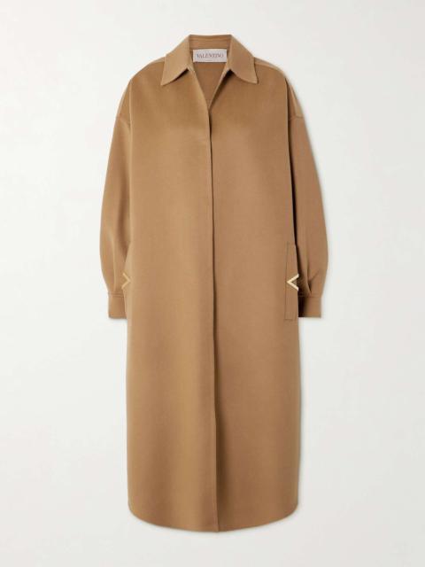 Valentino Embellished wool and cashmere-blend coat