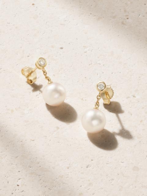 MIKIMOTO 18-karat Gold, Pearl And Diamond Earrings