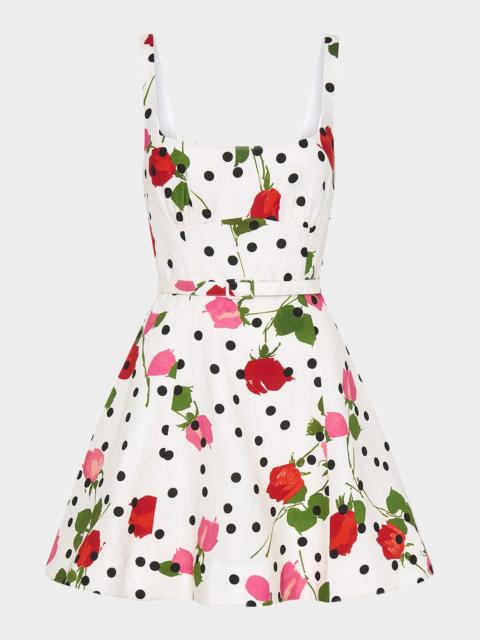 NICHOLAS Eleni Belted Floral-Print Mini Dress