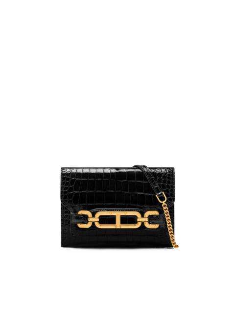 TOM FORD SHINY STAMPED CROCODILE LEATHER WHITNEY MINI BAG