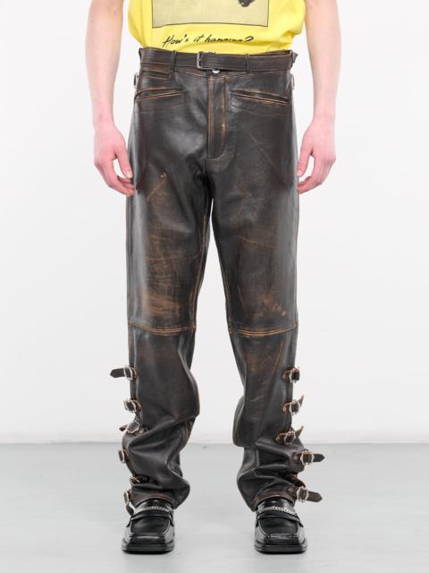 Martine Rose Leather Buckle Trousers