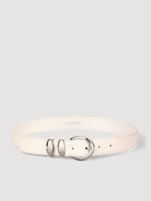 Sandro LEATHER BELT WITH METAL BUCKLE