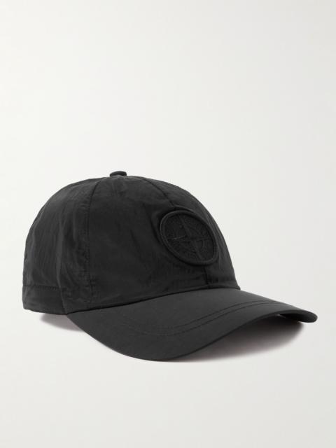 Stone Island Logo-Appliquéd Crinkled-ECONYL® Cap Black