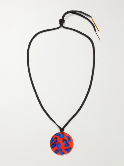 Dries Van Noten Gold-tone, Enamel And Cord Necklace