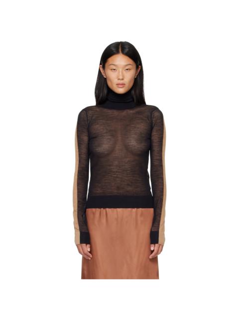 MM6 Maison Margiela Black & Beige Front Back Pullover Turtleneck