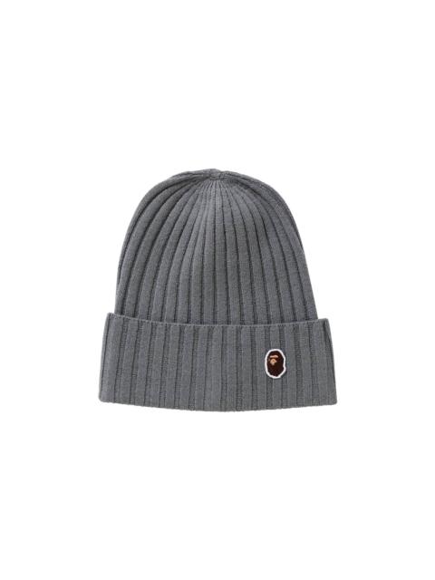 BAPE Ape Head One Point Knit Cap 'Grey'