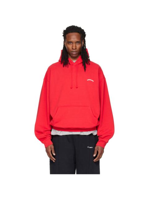 VETEMENTS Red Oversized 'Lifeguard' Hoodie