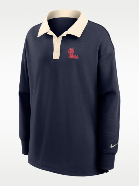 Nike Ole Miss Women's Nike Dri-FIT Oversized Long-Sleeve Polo