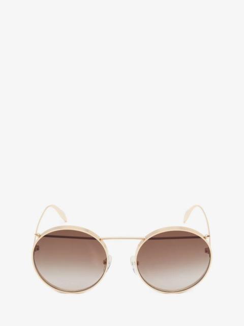 Alexander McQueen Metal Piercing Frame in Brown/gold