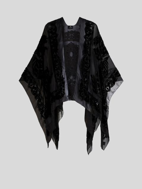 Etro FLORAL BURNOUT VELVET CAPE