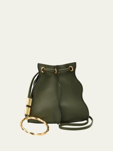 ULLA JOHNSON Adria Pleated Wave Leather Crossbody Bag