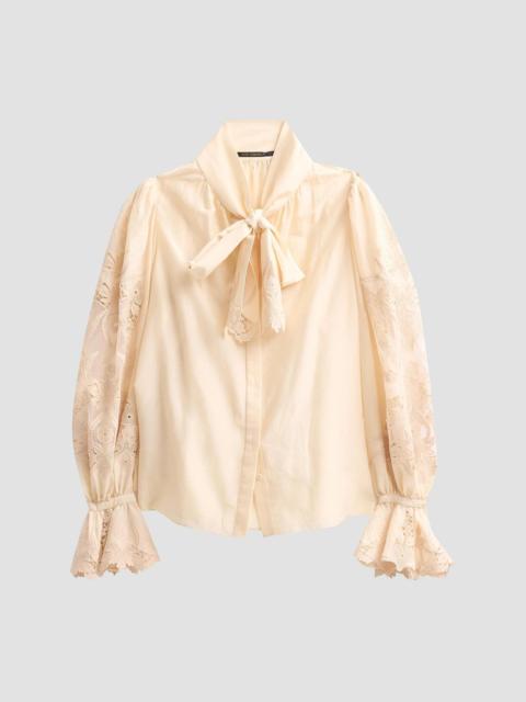 KOBI HALPERIN Women's Valerie Embroidered Cotton-Silk Voile Blouse - Antique