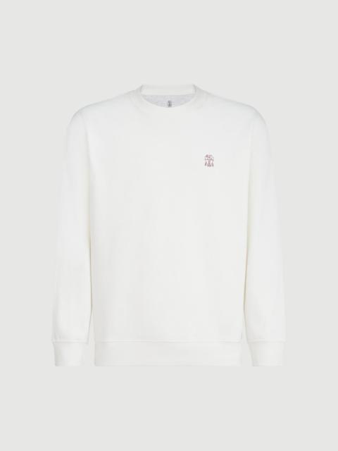 Brunello Cucinelli Techno cotton French terry sweatshirt with print