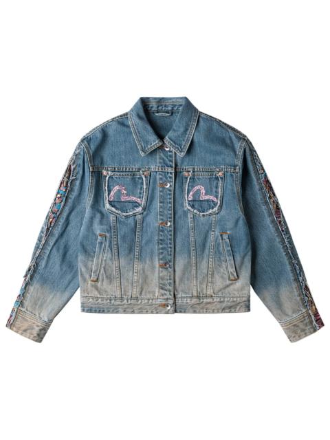 EVISU Brocade Panel Denim Jacket