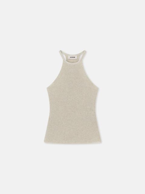 AERON GALINA
Sparkly ribbed halterneck top