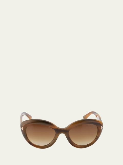TOM FORD Stacy 53MM Cat-Eye Sunglasses