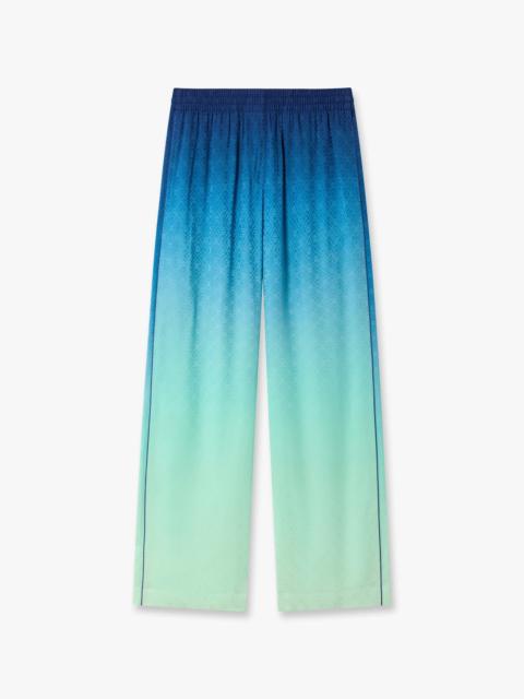 CASABLANCA Blue & Green Gradient Monogram Jacquard Trousers