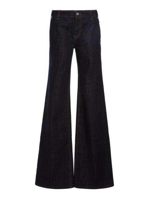 Victoria Beckham Rigid Low Rise Flared Leg Jeans dark wash