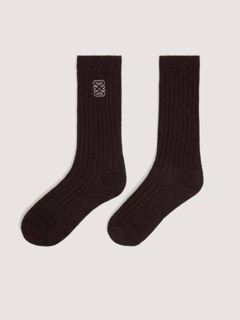 Sandro RIBBED LOGO SOCKS