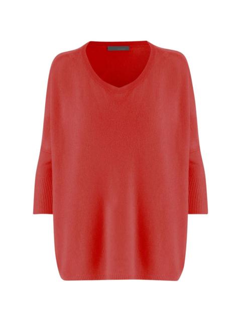 Allude V-neck ribbed sweater