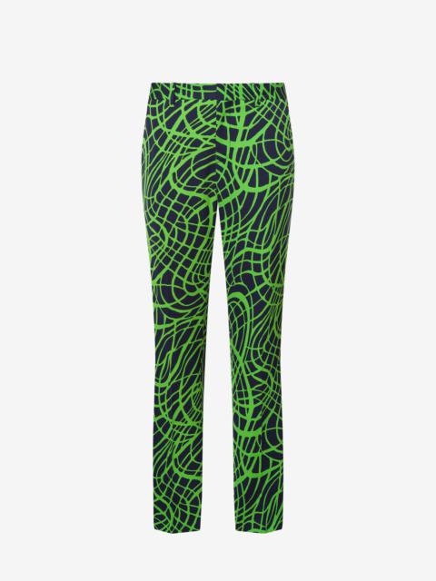 Moschino WAVE LINE PRINT WOOL AND VISCOSE TROUSERS