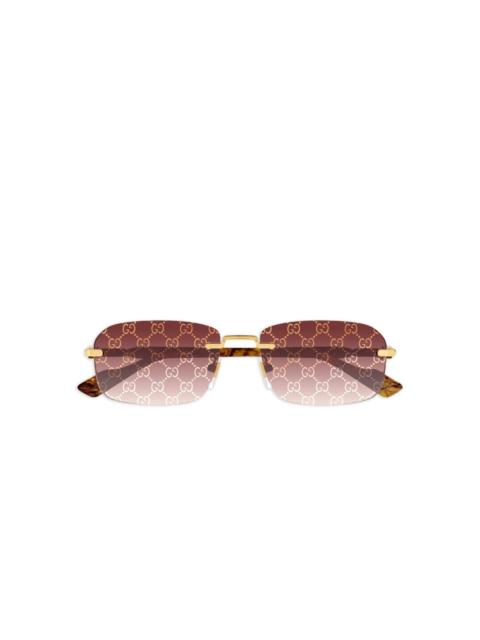 GUCCI rectangle-frame "Brown" sunglasses