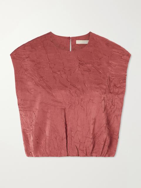 ULLA JOHNSON Crinkled Satin Tank Top